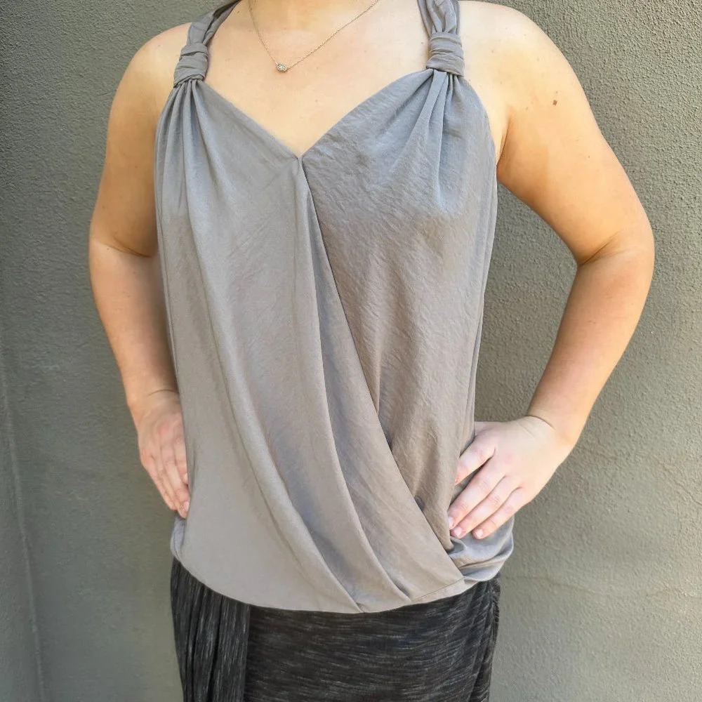 KUT FROM THE KLOTH Taupe Silky Halter Top Tank - size small - Picture 2 of 9